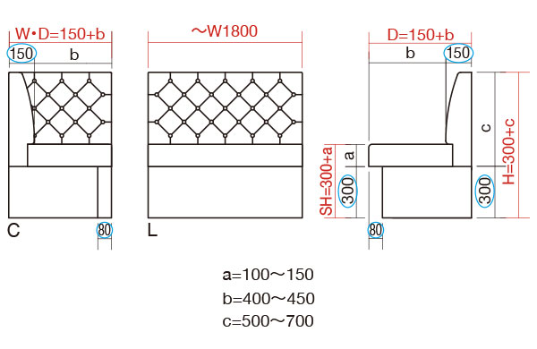 システムベンチ3型サイズ