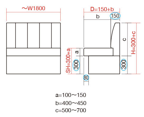 システムベンチ5型サイズ