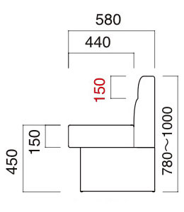 ベンチ102 収納タイプサイズ