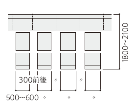 ウォールベンチと組み合わせた例