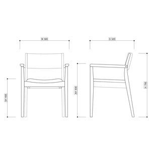 セレン アームチェアサイズ