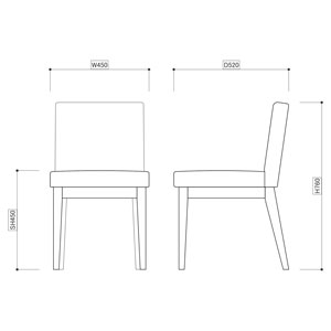 クーノ アームレスチェア サイズ