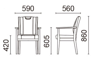 ホールドチェア 手掛けタイプサイズ