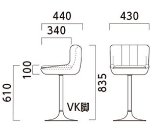 ナンセK VK-BL脚 400φ サイズ