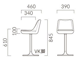 ピカソ VK-CR脚サイズ