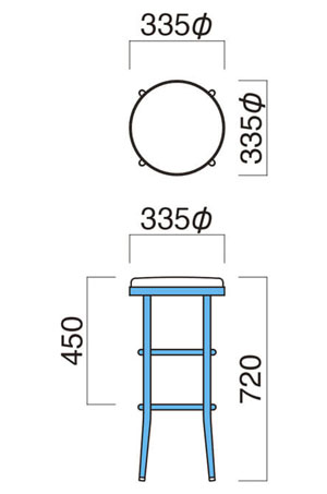 ワルツハイスツール-2サイズ