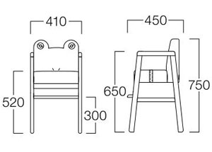 アニマルキッズダイニングチェア カエルサイズ