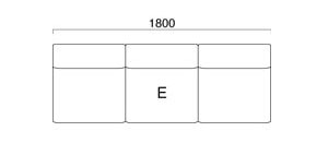 アトースE（3人掛肘無）サイズ