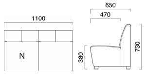 エニティN（2人掛）サイズ