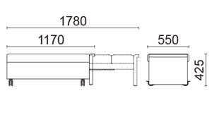 スリーパーベンチ コンパクト（キャスタータイプ）サイズ
